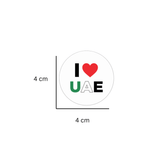 I Love UAE Round Sticker 250 Pieces 40mm - hotpackwebstore.com - Decorative Stickers